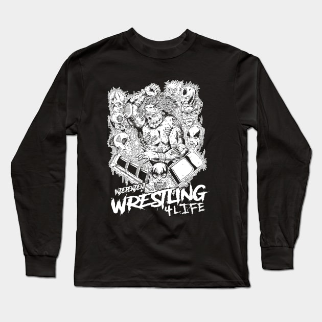 Indy Wrestling 4Life Long Sleeve T-Shirt by WestGhostDesign707